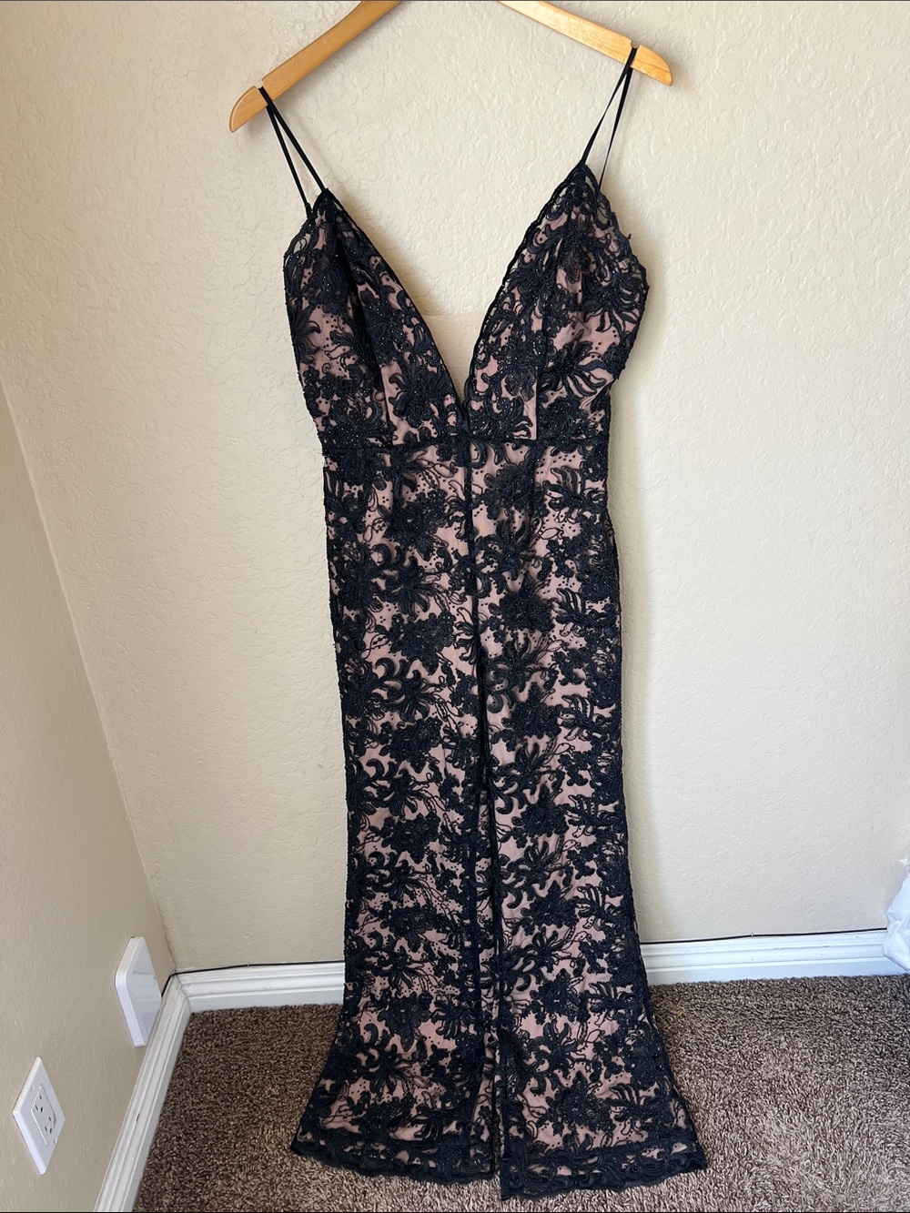 Chrissy Teigan x revolve black beaded embroidered pant jumpsuit - Picture 2 of 8